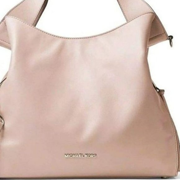 Michael Kors Devon Large Leather Hobo Shoulder Bag Tote original price $398 pink - Picture 1 of 16